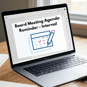 Board Meeting Agenda Reminder - Internal Message